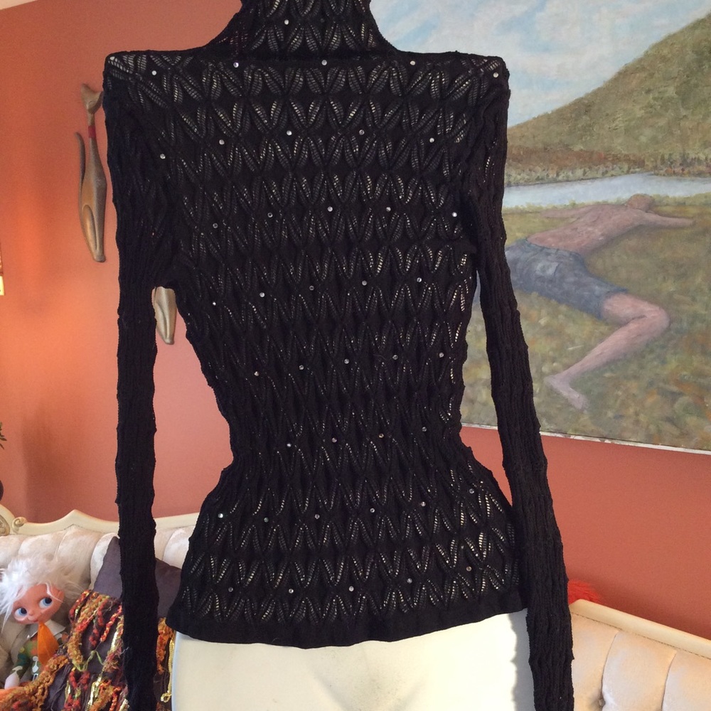 Vintage V.S.  Rhinestone Stretch Turtleneck